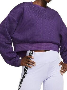 Nike City Ready Purple Cropped Pullover Sweatshirt